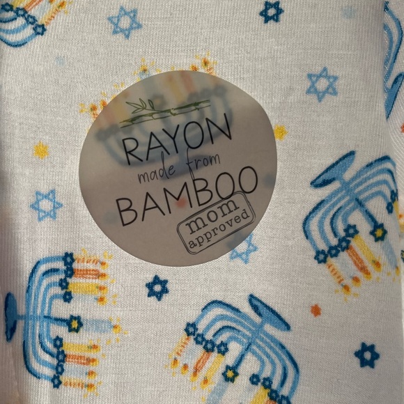 NWT Milkberry Bamboo Chanukah Hanukkah Sleeper - 3/6 Months - Menorah Hanukkia - Picture 2 of 5